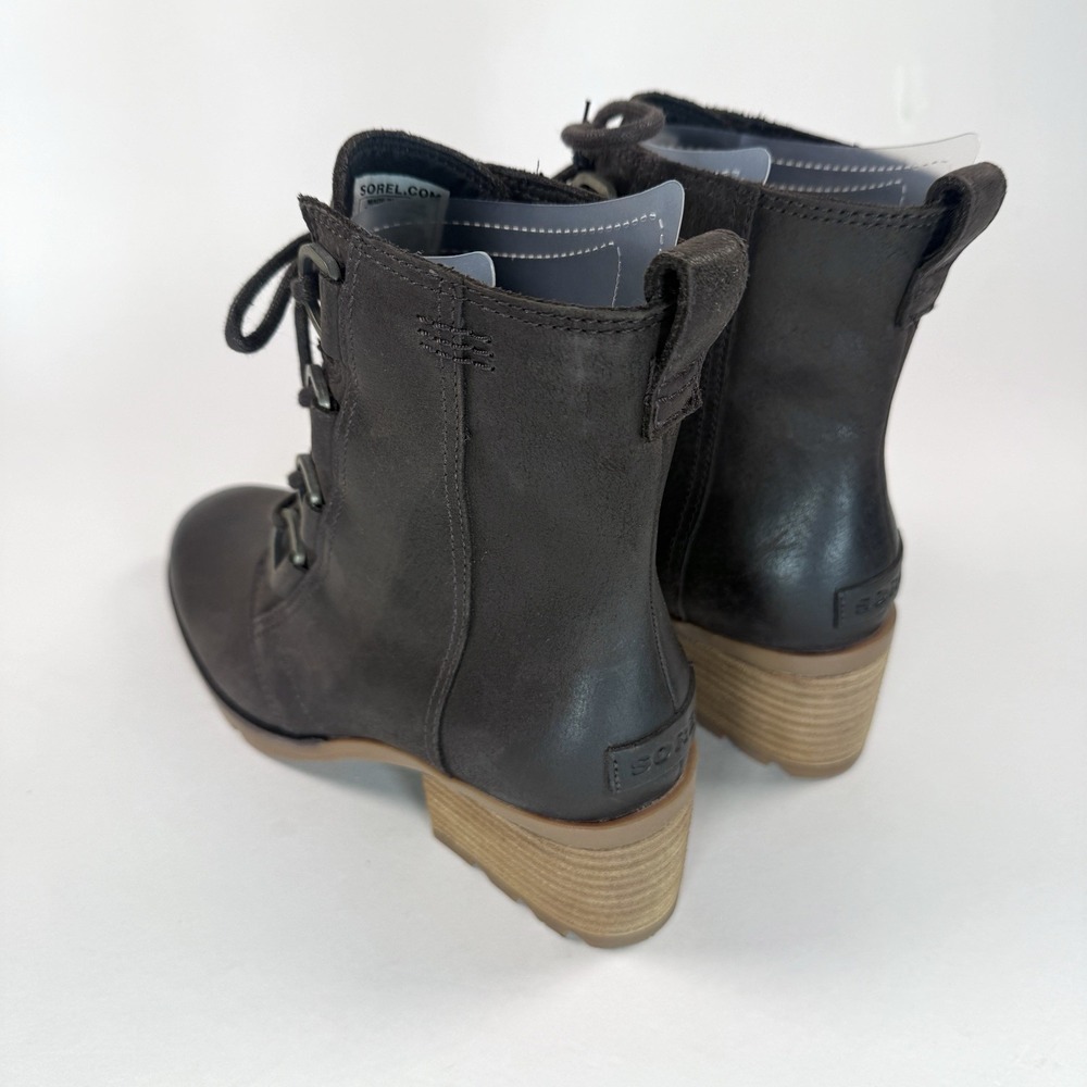 Sorel Womens 8.5 Waterproof Leather Lace Up Ankle Boots Brown NL3715 NWT - Picture 3 of 15